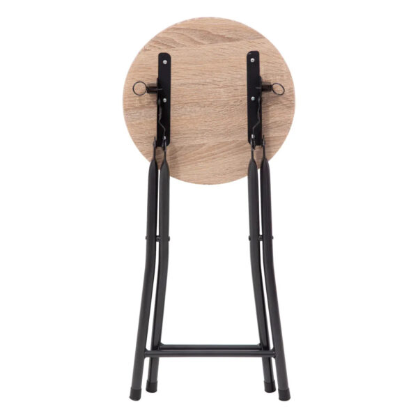 Taburet pliabil 5Five cu sezut MDF si cadru metalic, 30x46 cm, bej - imagine 3