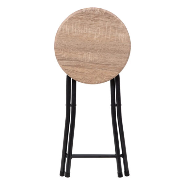 Taburet pliabil 5Five cu sezut MDF si cadru metalic, 30x46 cm, bej - imagine 4