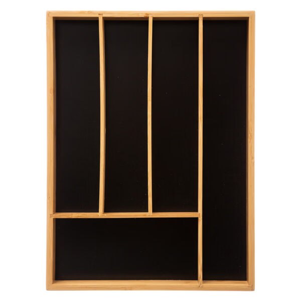 Organizator sertar tacamuri 5Five Blackbamboo, bambus, 25x34x5 cm, natur - imagine 3