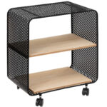 Etajera 5Five cu 2 compartimente, MDF si metal, 43x28x52 cm, negru