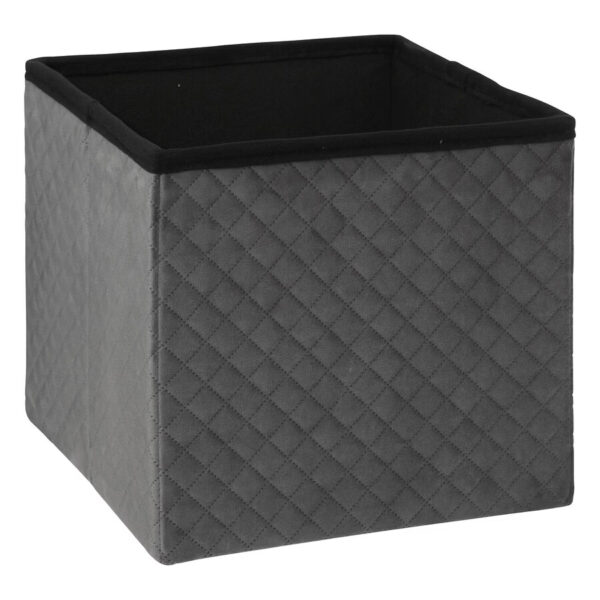 Taburet pliabil 5Five patrat cu spatiu de depozitare, MDF, 31x31x31 cm, gri - imagine 3