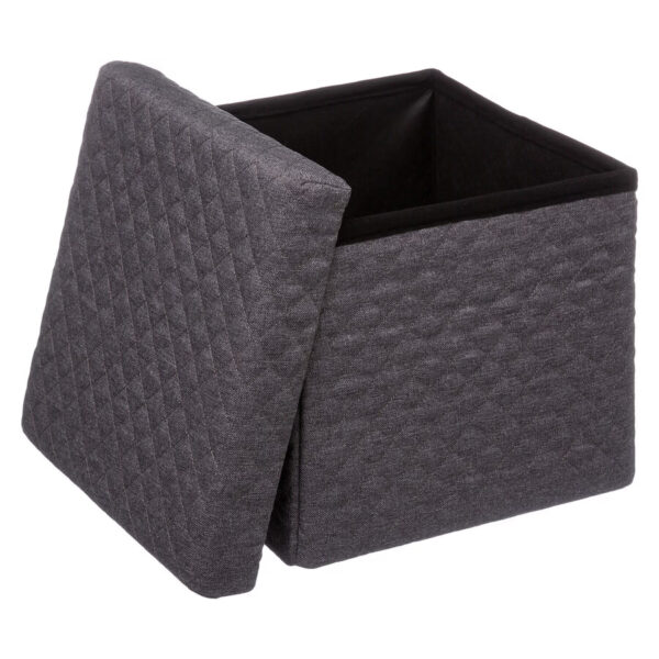Taburet pliabil 5Five patrat cu spatiu de depozitare, MDF, 31x31x31 cm, gri inchis - imagine 2