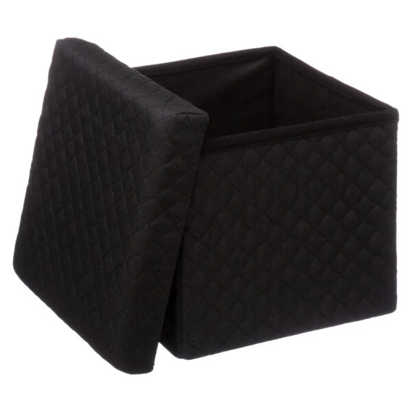 Taburet pliabil 5Five patrat cu spatiu de depozitare, MDF, 31x31x31 cm, negru - imagine 2