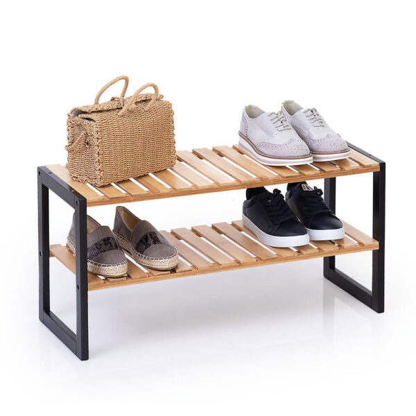Suport pantofi 6 perechi 5Five Bamboo, din bambus, 70x26x34 cm, negru - imagine 2