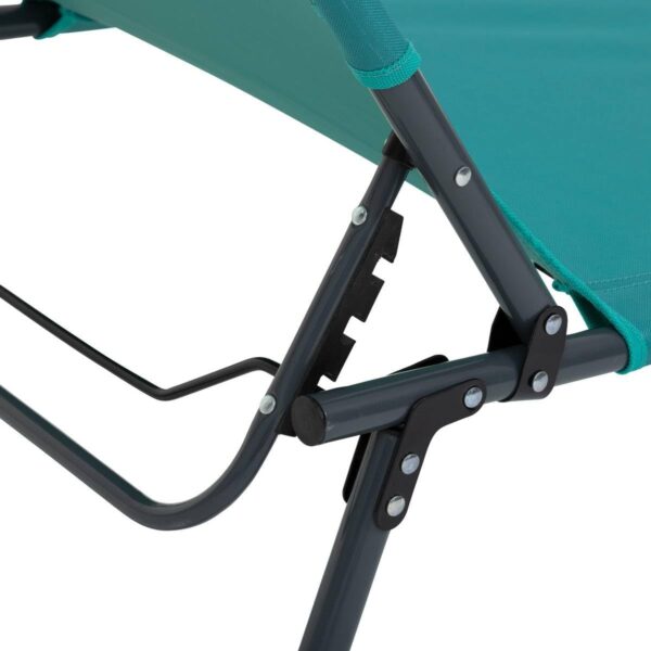 Sezlong 5Five Beach Chair, cadru metalic, pliere compacta, 173x56x27 cm, albastru turcoaz - imagine 5