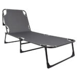 Sezlong 5Five Beach Chair, cadru metalic, pliere compacta, 173x56x27 cm, gri