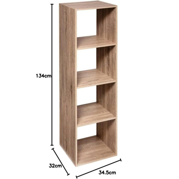 Biblioteca 5Five Mix n'Modul cu 4 compartimente, 35x32x134 cm, bej - imagine 3