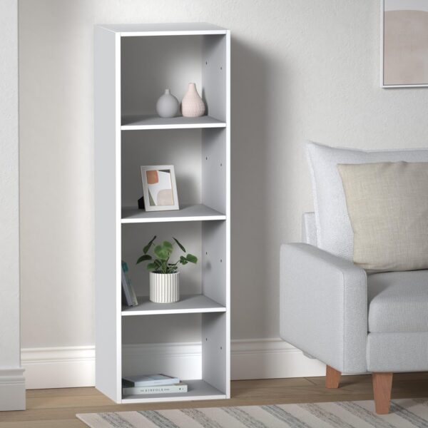 Biblioteca 5Five Mix n'Modul cu 4 compartimente, 35x32x134 cm, alb - imagine 3