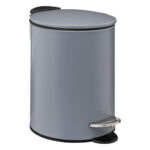 Cos gunoi 5Five Colors Concrete cu pedala si inchidere soft-close, otel, 3 L, 23x23x17 cm, gri