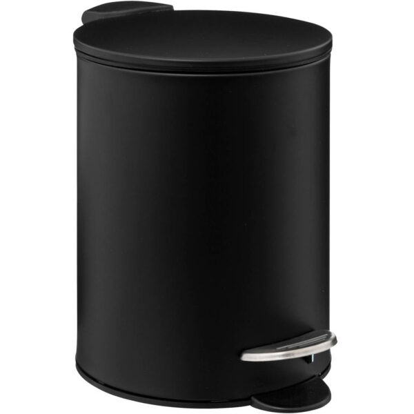 Cos gunoi 5Five Colors Colors cu pedala si inchidere soft-close, otel, 3 L, 23x23x17 cm, negru