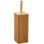 Perie toaleta 5Five Terre Inconnue cu suport cilindric, bambus si polipropilena, 10x10x38 cm, natur
