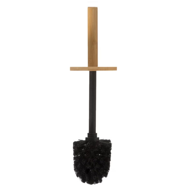 Perie toaleta 5Five Terre Inconnue cu suport cilindric, bambus si polipropilena, 10x10x38 cm, natur - imagine 3