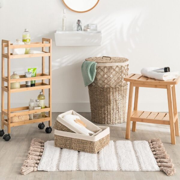 Taburet depozitare 5Five Bambou Natural, bambus, 40x25x46 cm, natur - imagine 2