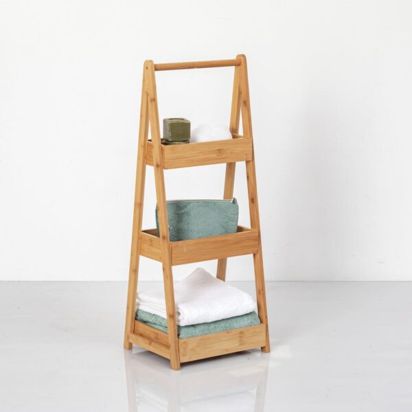 Etajera 5Five Green Harmony 3 niveluri, din bambus, 30x25x78 cm, maro natur - imagine 2