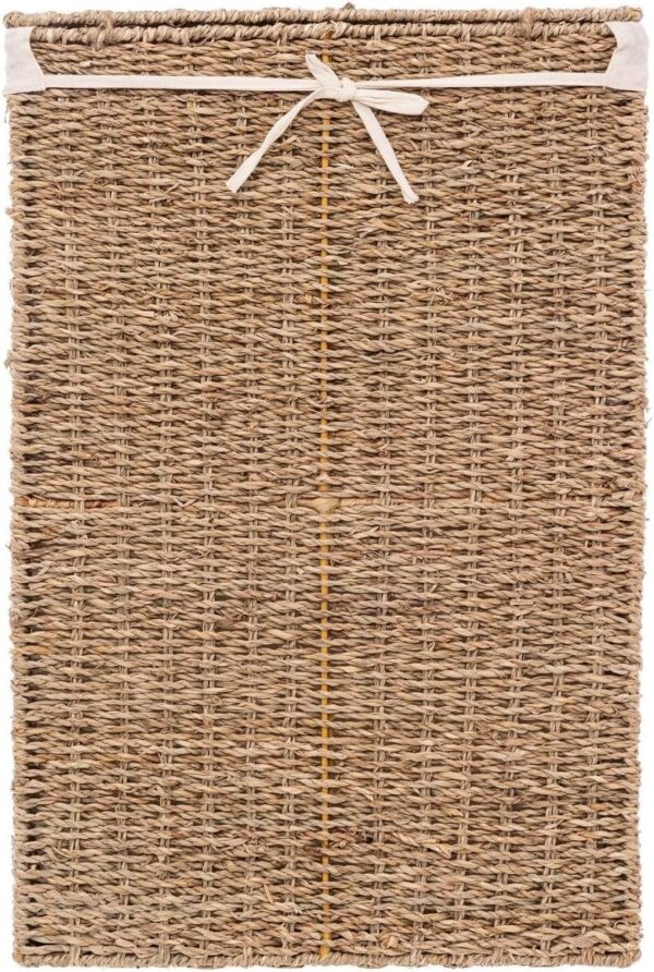 Cos rufe 5Five din trestie impletita, cadru metalic, 40 litri, 37x22x55 cm, maro - imagine 4