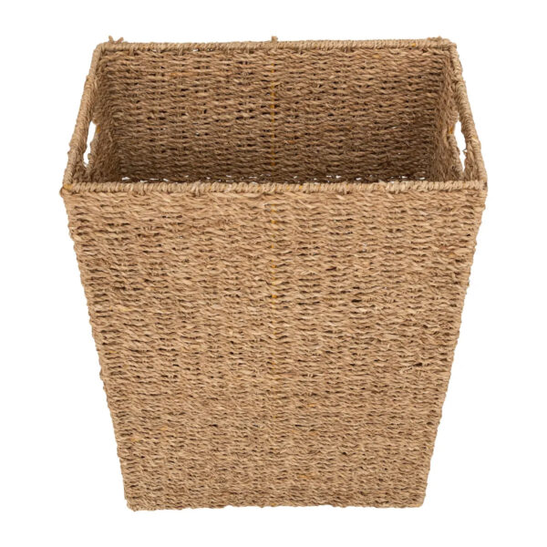 Cos rufe 5Five din trestie impletita, cadru metalic, 40 litri, 37x22x55 cm, maro - imagine 8