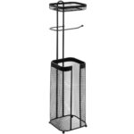 Suport hartie igienica 5Five Mayaj cu spatiu depozitare, otel, 17x16x73 cm, negru