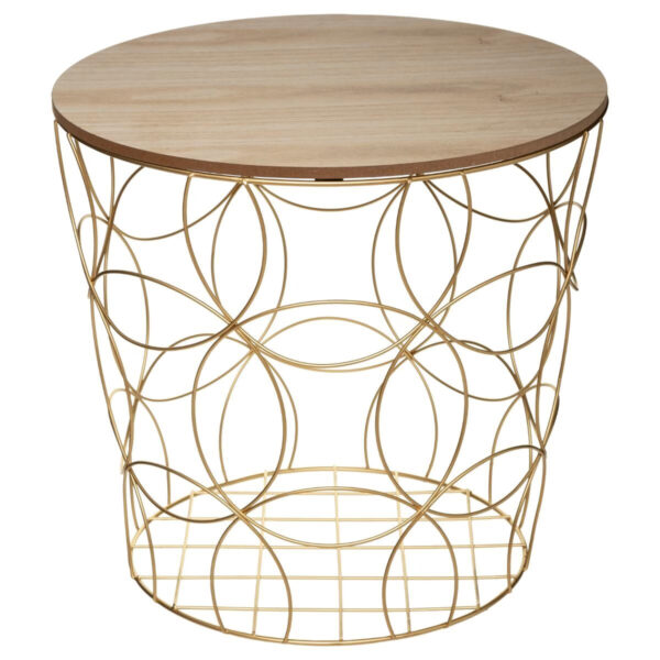 Set 3 masute cafea Atmosphera Kumi, structura metal, diametru 37, 41 si 46 cm, auriu - imagine 3