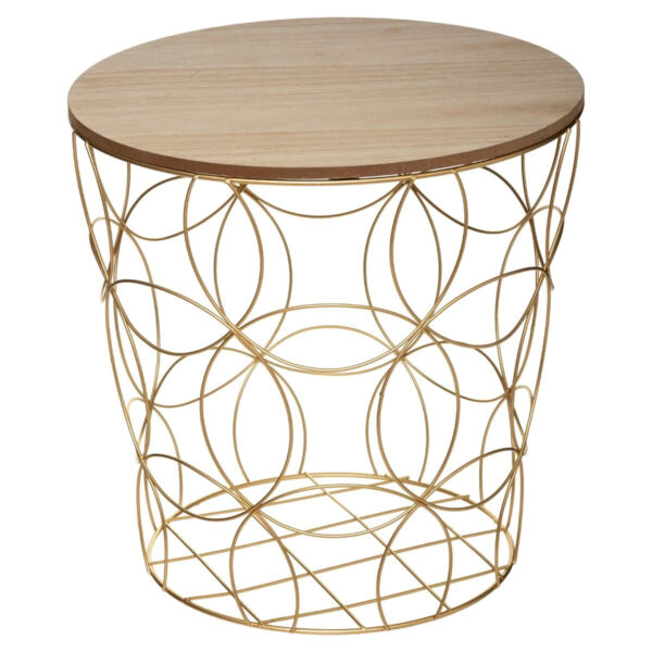 Set 3 masute cafea Atmosphera Kumi, structura metal, diametru 37, 41 si 46 cm, auriu - imagine 4