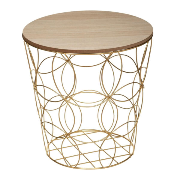 Set 3 masute cafea Atmosphera Kumi, structura metal, diametru 37, 41 si 46 cm, auriu - imagine 5