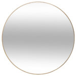 Oglinda rotunda Atmosphera Alice, rama aluminiu subtire, 76 cm, auriu