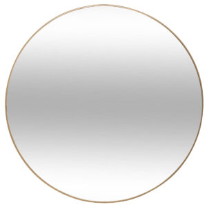 Oglinda rotunda Atmosphera Alice, rama aluminiu subtire, 76 cm, auriu