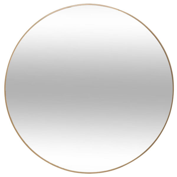 Oglinda rotunda Atmosphera Alice, rama aluminiu subtire, 76 cm, auriu