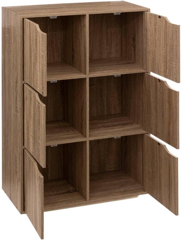 Comoda 5Five Mix n Modul, 6 compartimente, finisaj stejar, 67x32x101 cm, bej - imagine 3