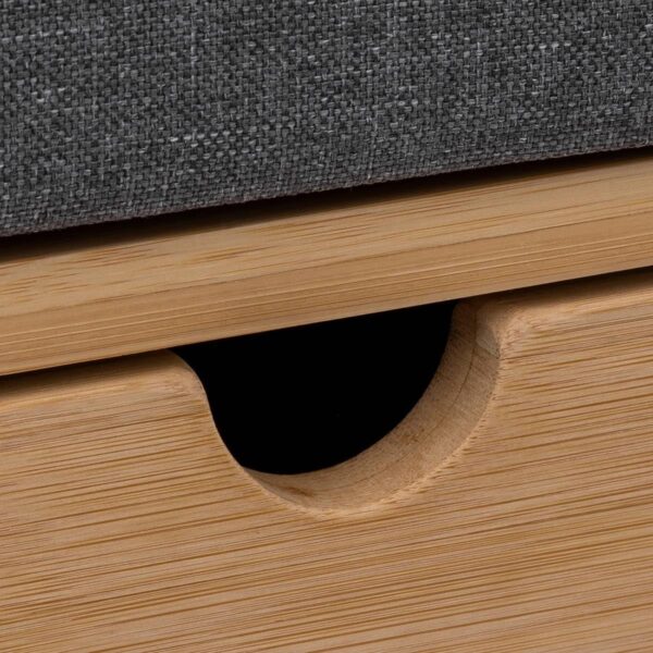 Banca suport pantofi 5Five cu 2 sertare, bambus, 74x34x55 cm, bej - imagine 3