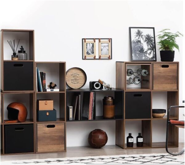 Biblioteca Mix n Modul Ceda cu 9 compartimente, PAL, 101x32x101 cm, maro - imagine 2