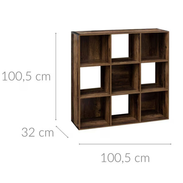 Biblioteca Mix n Modul Ceda cu 9 compartimente, PAL, 101x32x101 cm, maro - imagine 3