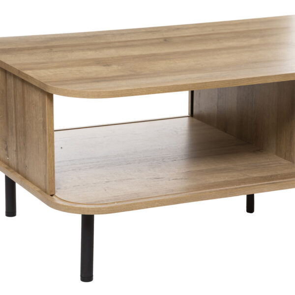 Masuta de cafea Atmosphera Colva cu 2 usi glisante, MDF si otel, 120x60x41 cm, bej - imagine 4