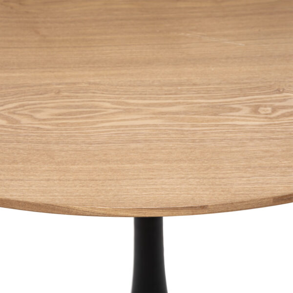 Masa rotunda Atmosphera Elias, 102x76 cm, MDF si metal, negru si stejar - imagine 2
