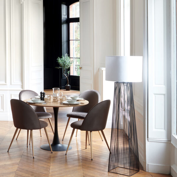 Masa rotunda Atmosphera Elias, 102x76 cm, MDF si metal, negru si stejar - imagine 8