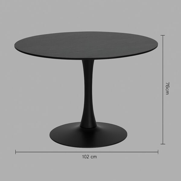 Masa rotunda Atmosphera Elias, 102x76 cm, MDF si metal, negru - imagine 5