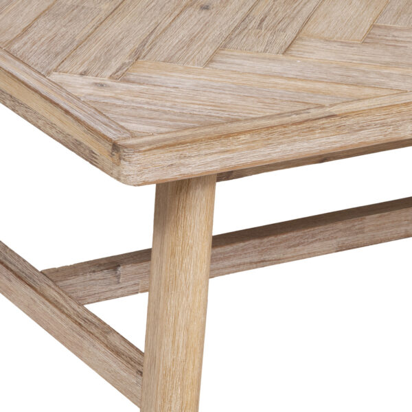 Masuta de cafea Atmosphera Aeris, lemn acacia si blat MDF chevron, 130x70x40 cm, natur - imagine 5