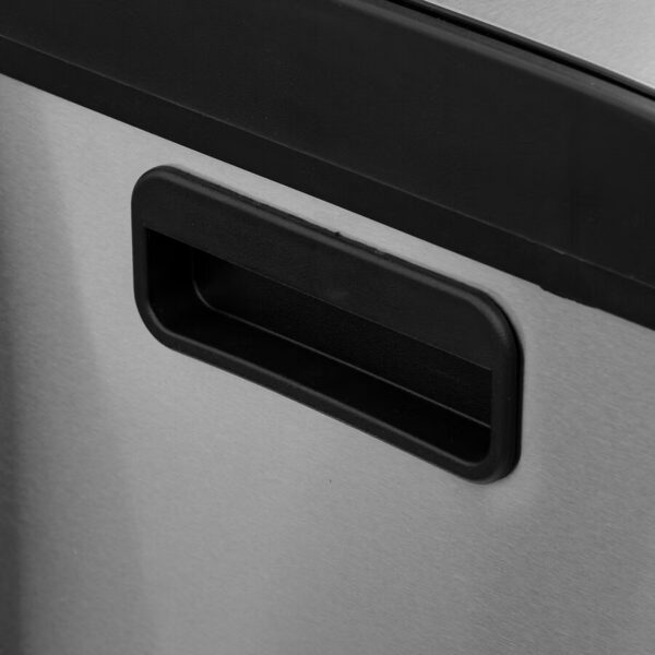 Cos de gunoi Ariane cu pedala, din inox, colectare selectiva, 2 x 30L, 49x40x67 cm, argintiu - imagine 6