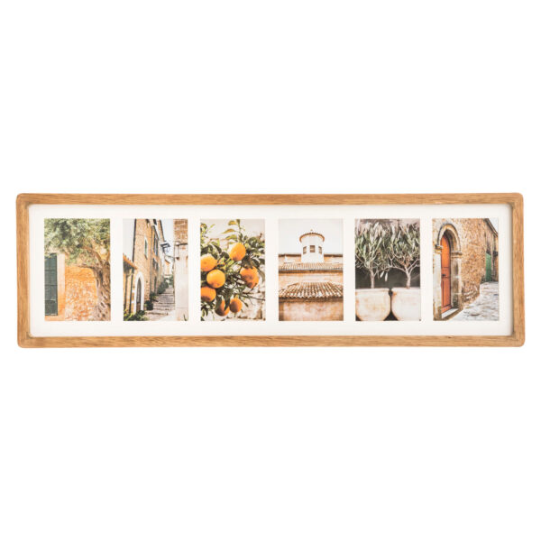 Rama foto Atmosphera Milea pentru 6 poze 10x15 cm, lemn hevea, 21x70 cm, natur