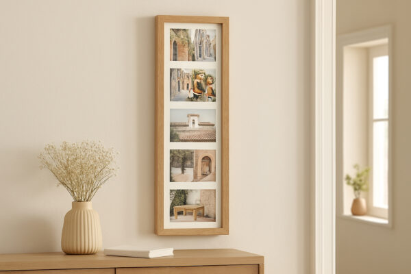 Rama foto Atmosphera Milea pentru 6 poze 10x15 cm, lemn hevea, 21x70 cm, natur - imagine 3