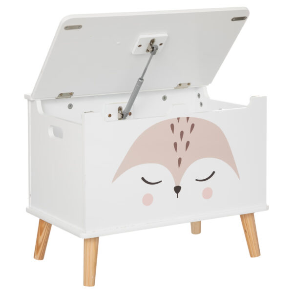 Lada depozitare Atmosphera for kids Renard, 53x33x55 cm, MDF cu picioare lemn, alb - imagine 2