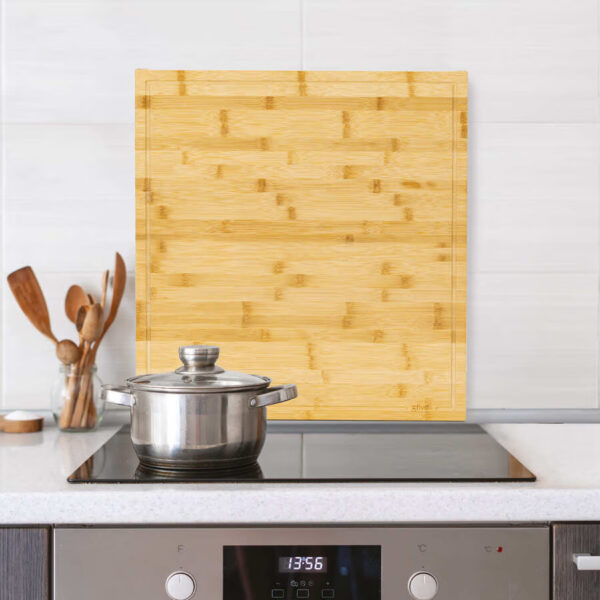 Tocator bambus Bambou, utilizare pe plita sau blat, 52x58x4 cm, natur - imagine 3