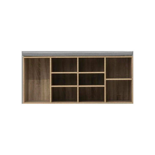 Banca depozitare pantofi 5Five, pentru 8 perechi, sezut tapitat, rafturi detasabile, 105x34x49 cm, bej - imagine 2