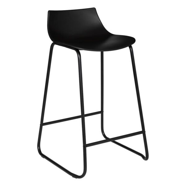 Scaun bar Atmosphera Otac, 47x49x83 cm, polipropilena si metal, negru