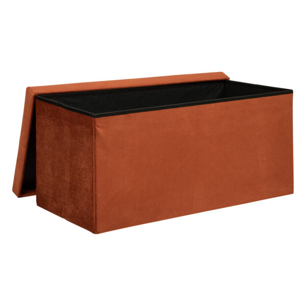 Taburet pliabil Atmosphera Lilou cu spatiu depozitare 80L, 76x38x38 cm, ambre - imagine 2