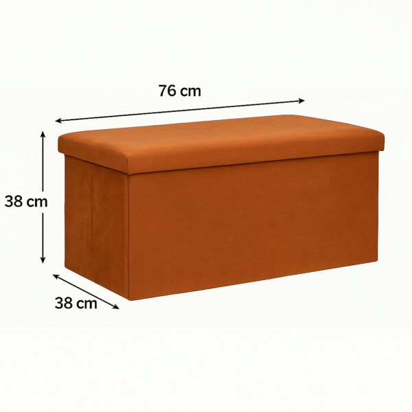 Taburet pliabil Atmosphera Lilou cu spatiu depozitare 80L, 76x38x38 cm, ambre - imagine 5