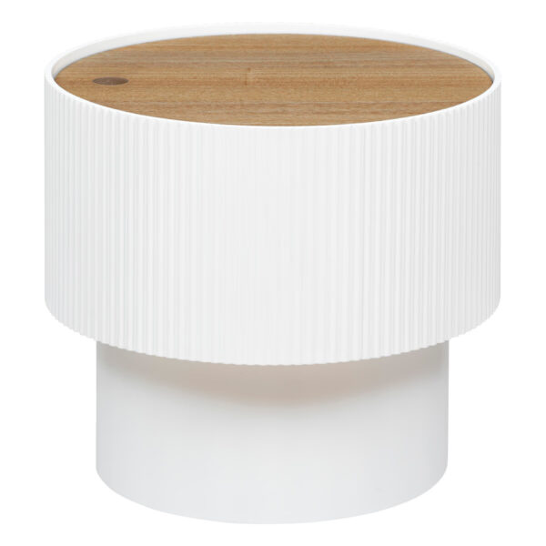 Masuta cafea Atmosphera Enola cu spatiu depozitare, MDF, 39x35 cm, alb