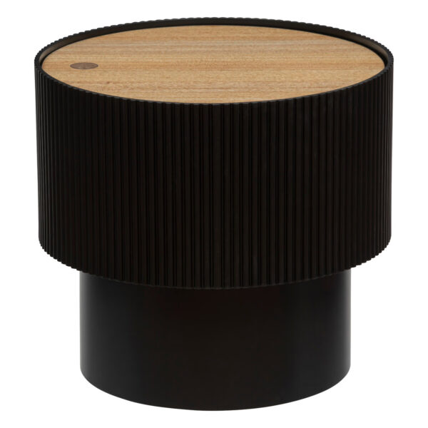 Masuta cafea Atmosphera Enola cu spatiu depozitare, MDF, 39x35 cm, negru