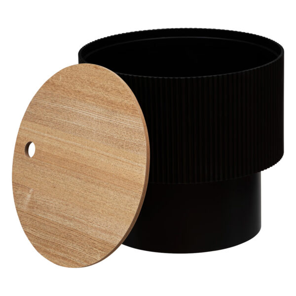 Masuta cafea Atmosphera Enola cu spatiu depozitare, MDF, 39x35 cm, negru - imagine 3