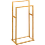 Suport prosoape 5Five Bamboo, 2 brate, bambus, 42x24x82 cm, maro