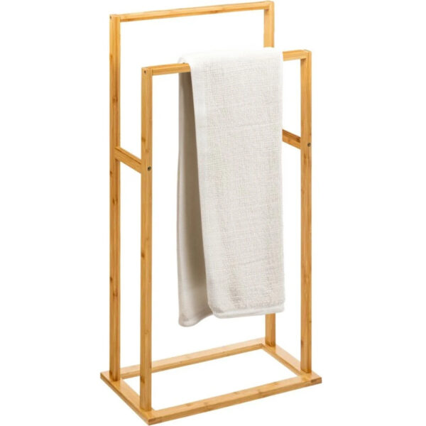 Suport prosoape 5Five Bamboo, 2 brate, bambus, 42x24x82 cm, maro - imagine 2